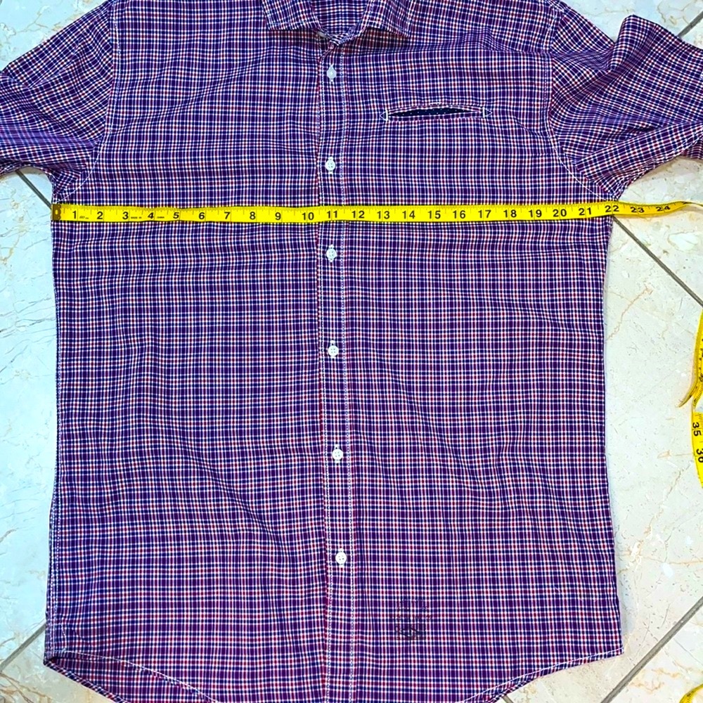 Scotch & Soda Men's Blue & Red Checkered Button Down. L. New Unworn Condition. - Picture 8 of 8